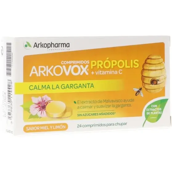 Arkovox Própolis + Vitamina C Miel-Limón 24 Comprimidos