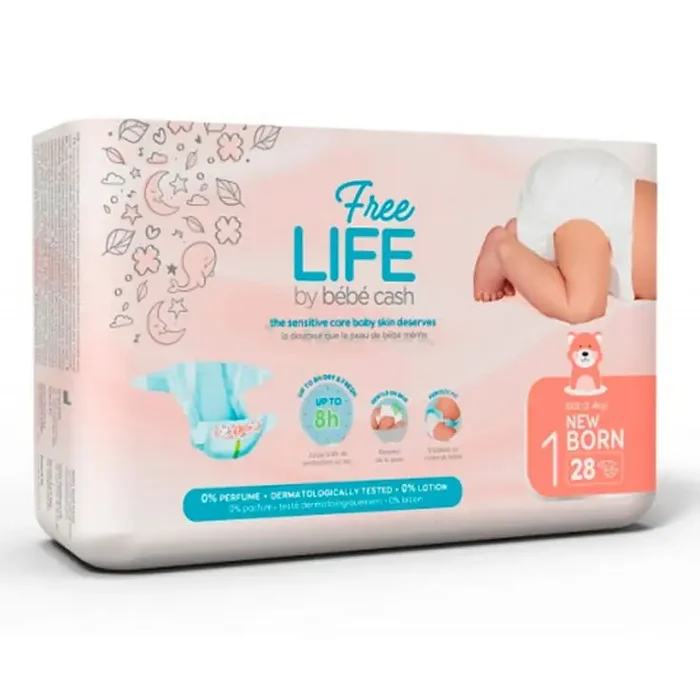 Bébé Cash Recién Nacido Free Life 28 Piezas