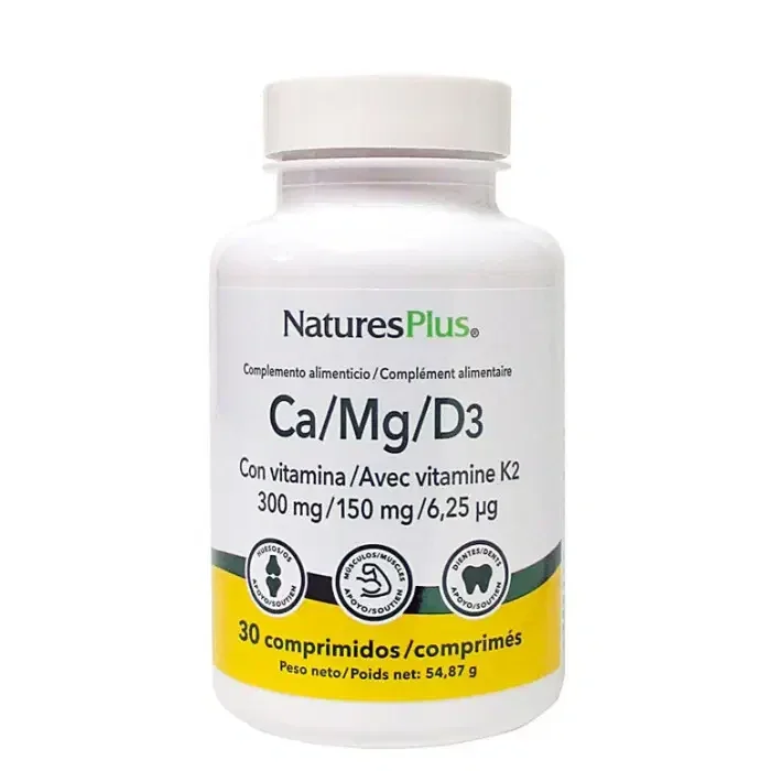 Ca/Mg/D3 con vitamina K2 30 comprimidos – Natures Plus