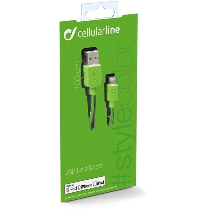 Cable USB Stylecolor – Lightning Cellularline 1 Cable de datos verde