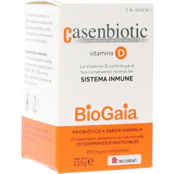 Casenbiotic Vitamina D 30 Comprimidos masticables