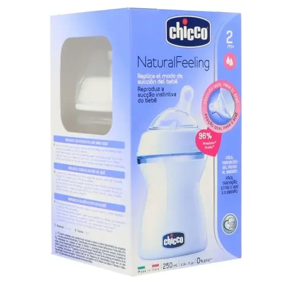 Chicco Biberón Natural Feeling Flujo Medio +2 meses