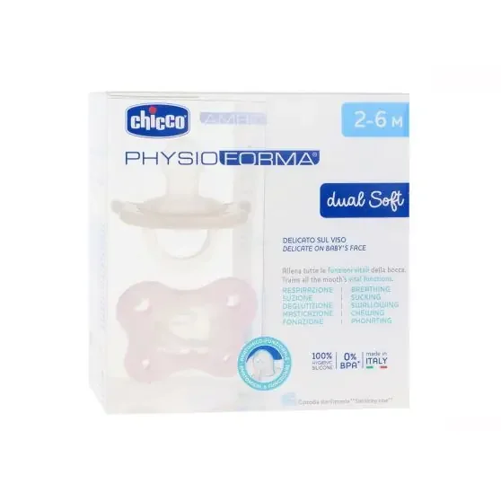 Chicco Chupetes PhysioForma Dual Soft 2-6 Meses Rosa