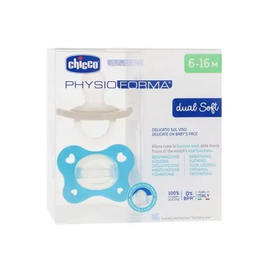 Chicco Chupetes PhysioForma Dual Soft 6-16 Meses Azul