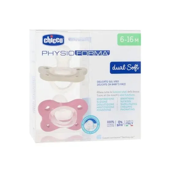 Chicco Chupetes PhysioForma Dual Soft 6-16 Meses Rosa