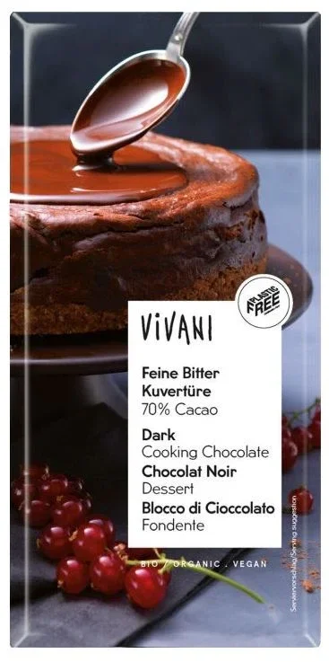 Chocolate Negro Para Postre 70% Cacao · Vivani · 200 gramos