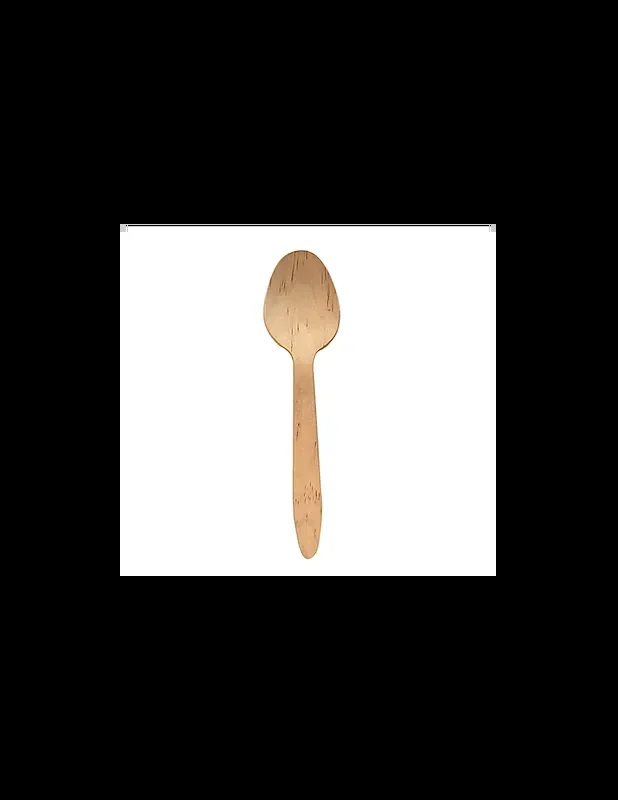 Cucharas de madera desechables 16,5cm. 100unid.
