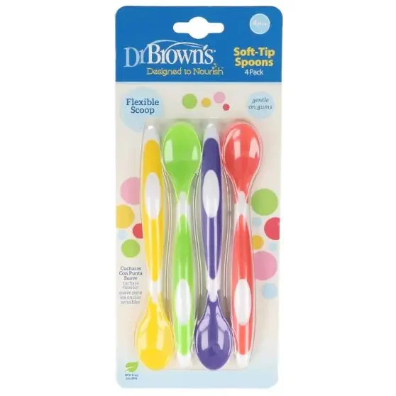 Dr. Browns Pack de 4 cucharas suaves de base elevada