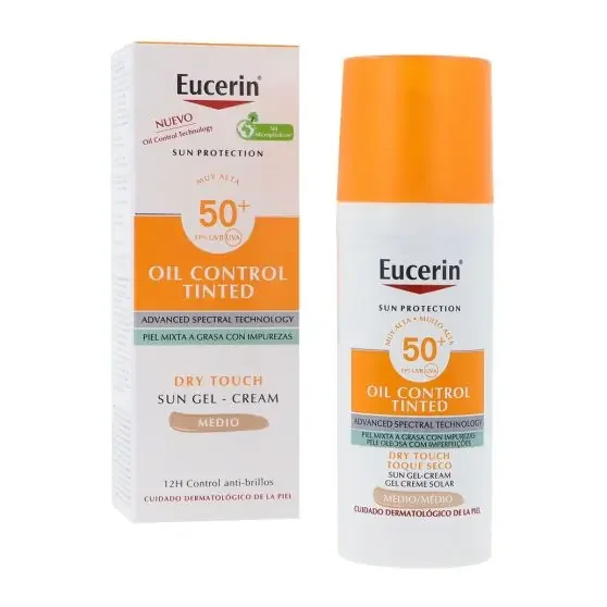 Eucerin Sun Oil Control Toque Seco Tono Medio SPF50+