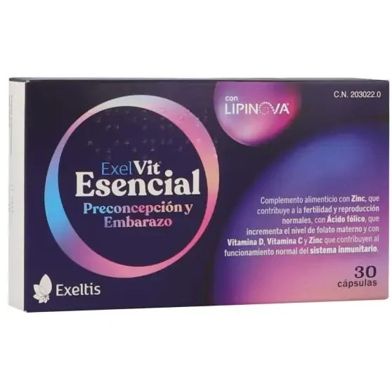 ExelVit Esencial Complemento Alimenticio Preconcepción y Embarazo
