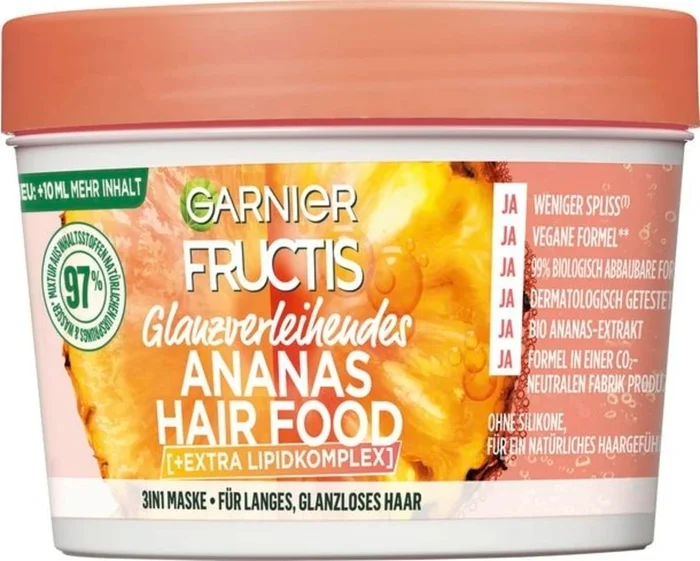 GARNIER FRUCTIC Hair Food – Mascarilla Piña, 400 ml