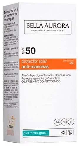 Gel Crema Solar SPF 50+ Antimanchas – Mixta-Grasa · Bella Aurora · 50 ml