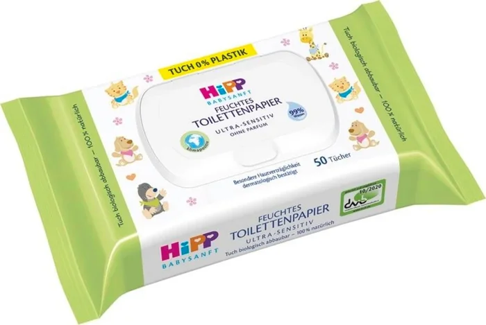 HiPP Baby Soft – Papel Higiénico Húmedo, 50 unidades