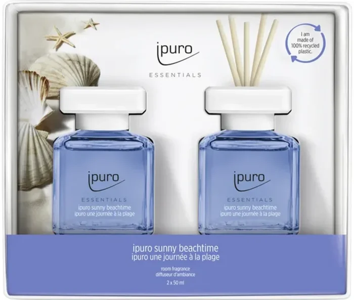 ipuro ESSENTIALS – Ambientador Sunny Beachtime, Set, 100 ml