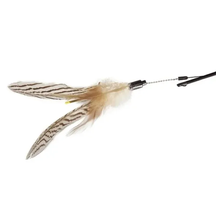 JUGUETE GATO LU CON BASTÓN DE PLUMAS