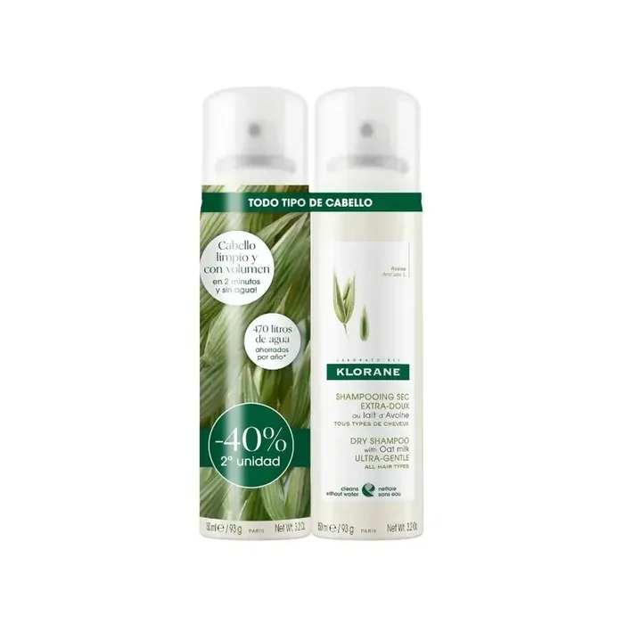 Klorane Champu en seco a la Avena Duplo 2x150ml