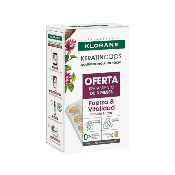 Klorane KERATINcaps Pack de 3 Cajas