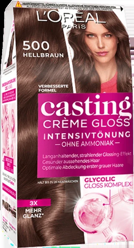 L’ORÉAL PARIS Casting Crème Gloss – Coloración Semipermanente, 500 Castaño Claro