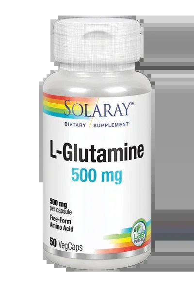 L-Glutamine 500 mg · Solaray · 50 cápsulas
