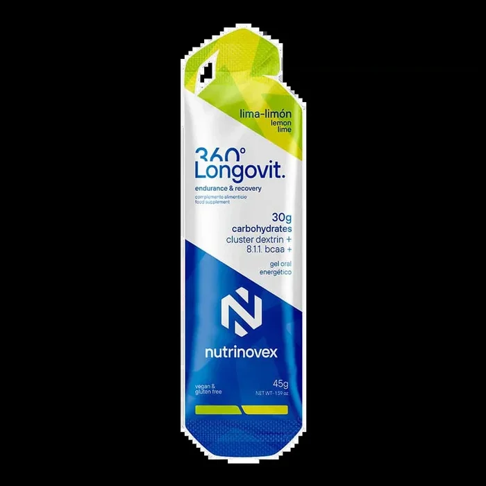 Longovit 360 Gel: Sabor Lima-Limón · Nutrinovex · 45 gramos