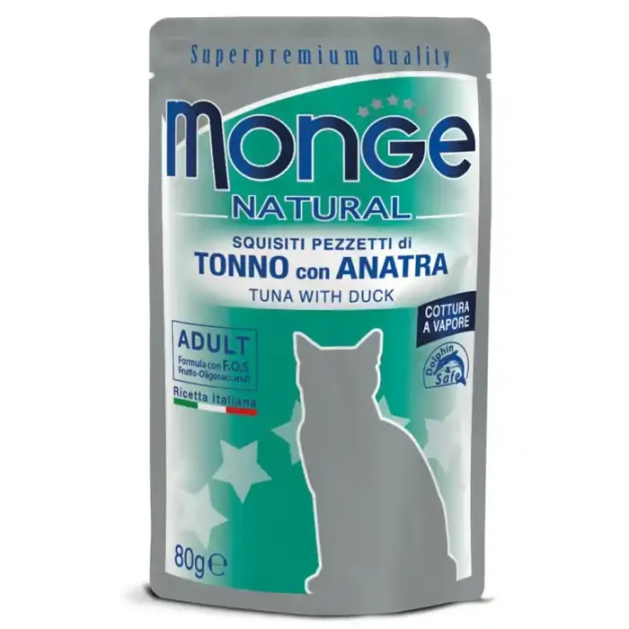 MONGE ATUN/PATO BOLSAS 80G
