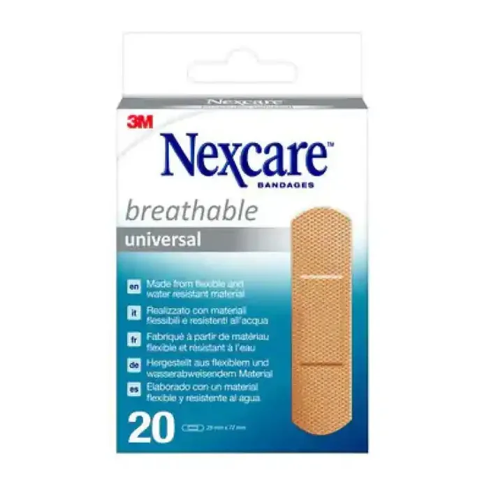 Nexcare™ Parches Transpirables Universales 19mm x 72mm 3M 20 Piezas Ref. N0320NS-0