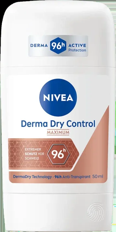 NIVEA Derma Dry Control – Desodorante Antitraspirante en Stick, 50 ml