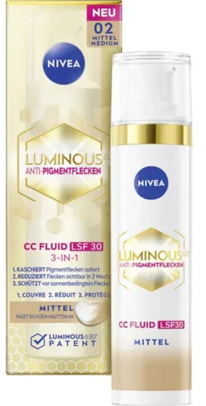 NIVEA Luminous 630 Anti-Spot CC Fluid Medium SPF30, 40 ml