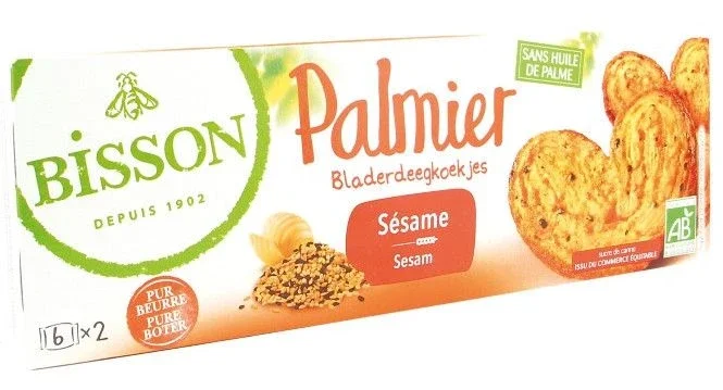 Palmeras Palmier de Sésamo · Bisson · 100 gramos [Caducidad 09/2025]