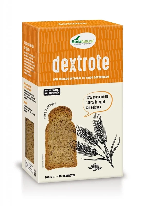 Pan Tostado Integral de Trigo Dextrinado – Dextrote · Soria Natural · 300 gramos