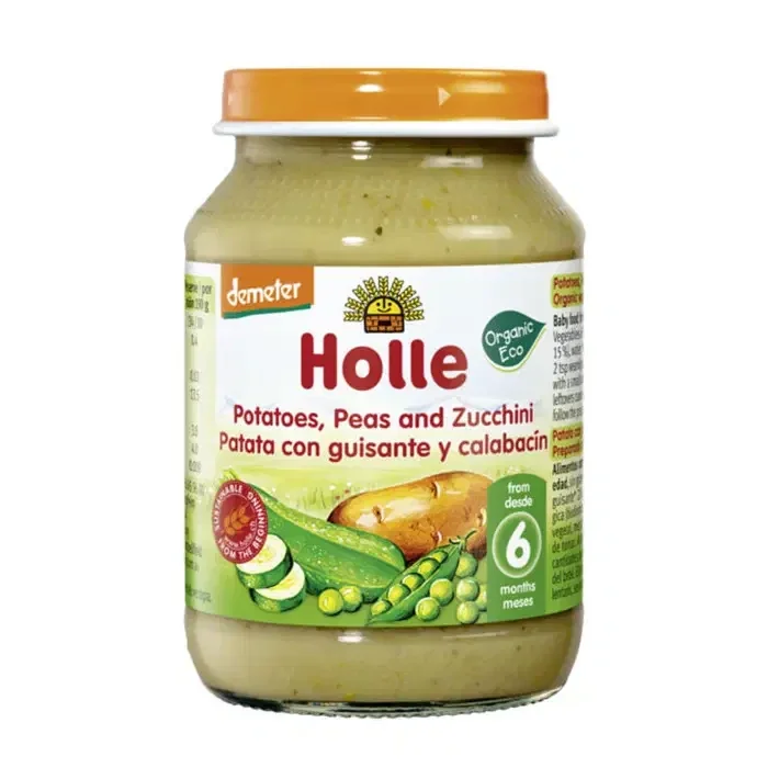 Potito de Patata, Guisante y Calabacín BIO 190g – Holle