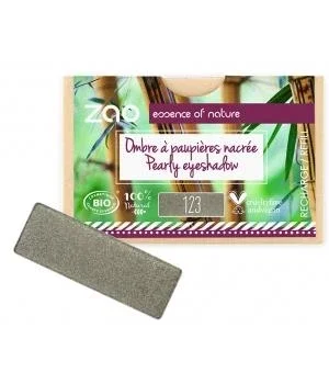 Recambio sombra de ojos nacarada rectangular 123 gris caqui – Zao Make up