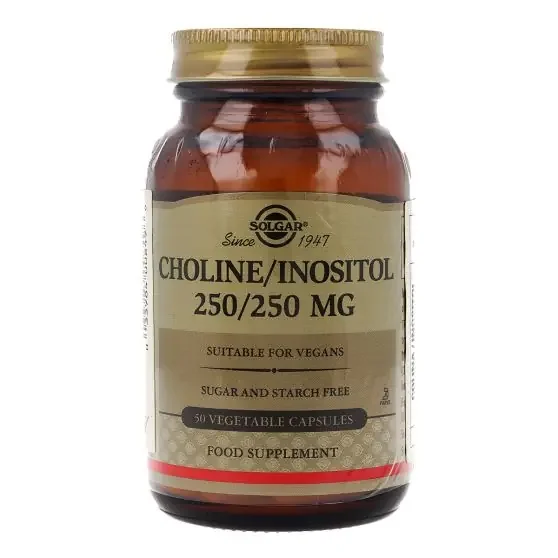 Solgar Colina 250 mg / Inositol 250 mg – Salud Hepática y Metabolismo
