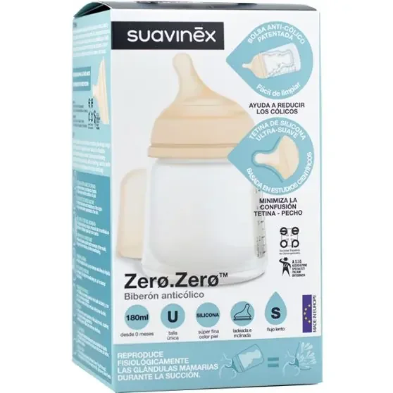 Suavinex Biberón Zero Anticólicos Flujo S +0 meses