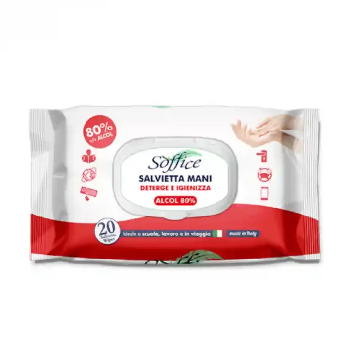Toalla Mano 80% Alcohol Suave 20 Piezas