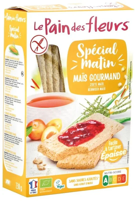 Tostadas Crujientes Ecológicas de Maíz Special Matin · Le Pain des Fleurs · 230 gramos