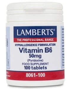 Vitamina B6 50 mg · Lamberts · 100 comprimidos