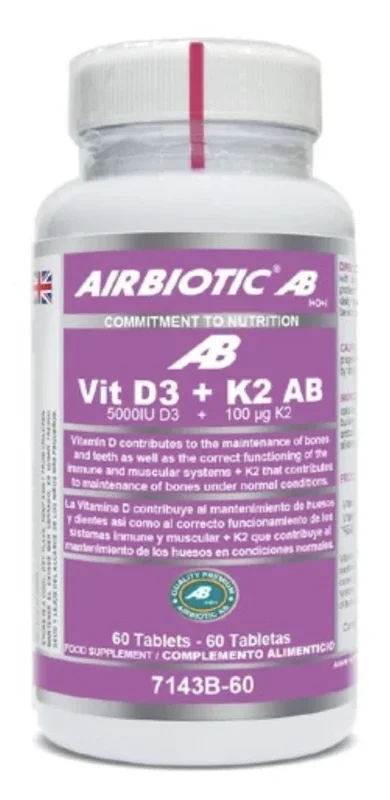 Vitamina D3 + K2 AB · Airbiotic · 60 comprimidos
