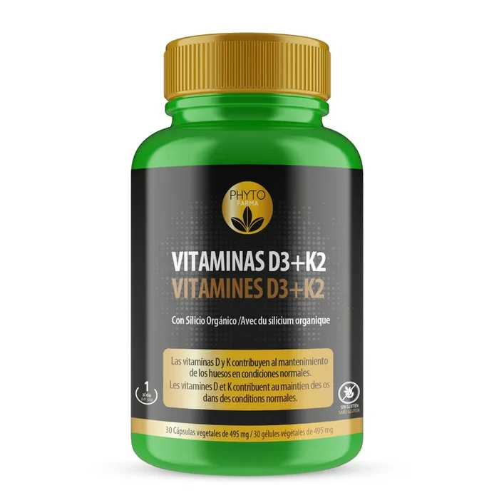 Vitamina D3 + K2 · Phytofarma · 30 cápsulas